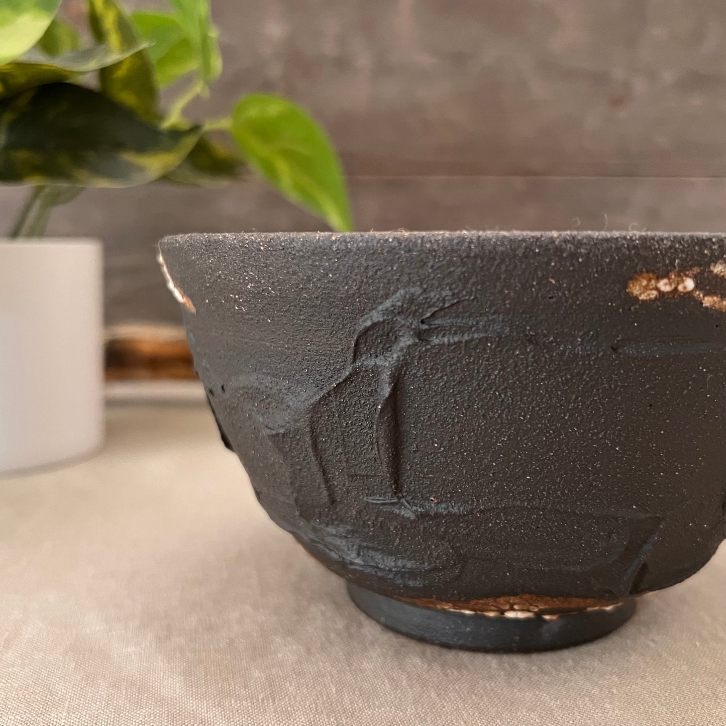 Black Textured Bowl 2