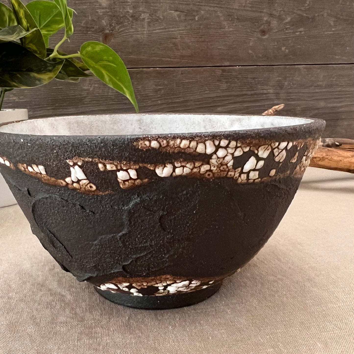 Black Textured Bowl 2