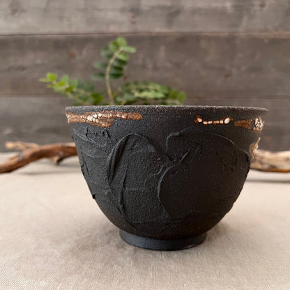 Black Textured Bowl 4