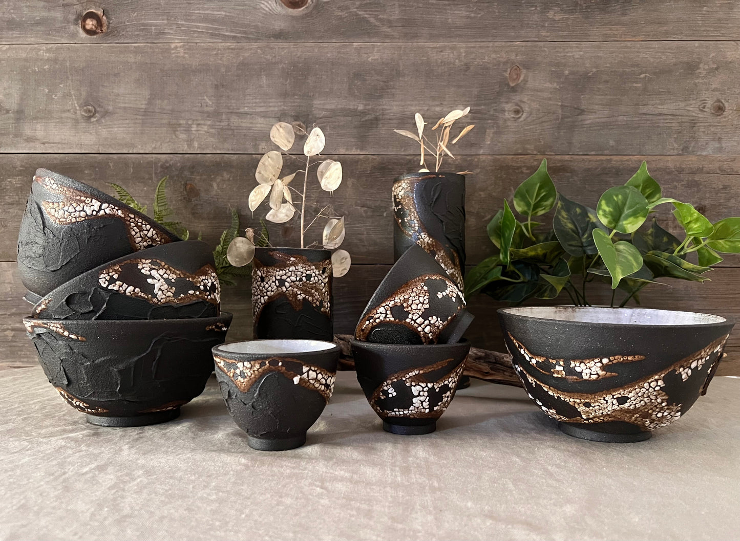Black Textured Bowl 3