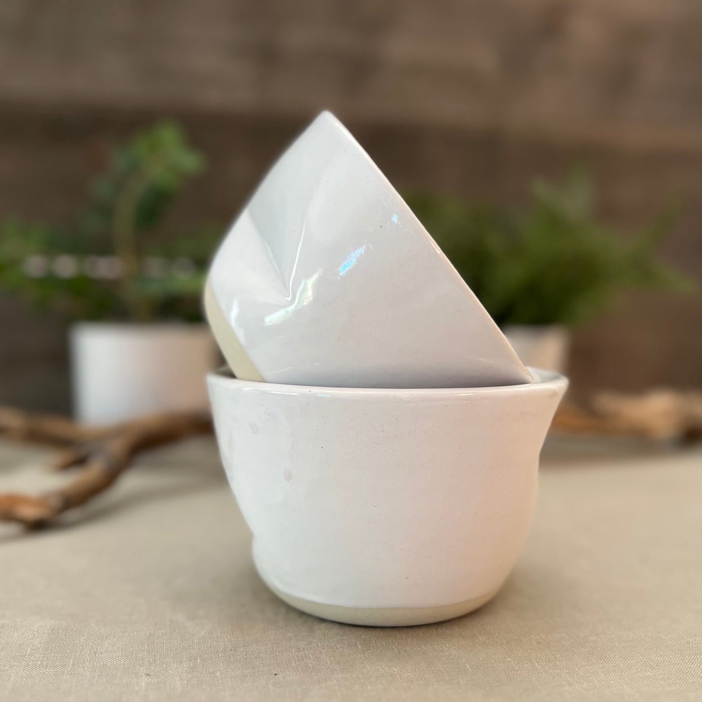 White Crumple Bowl
