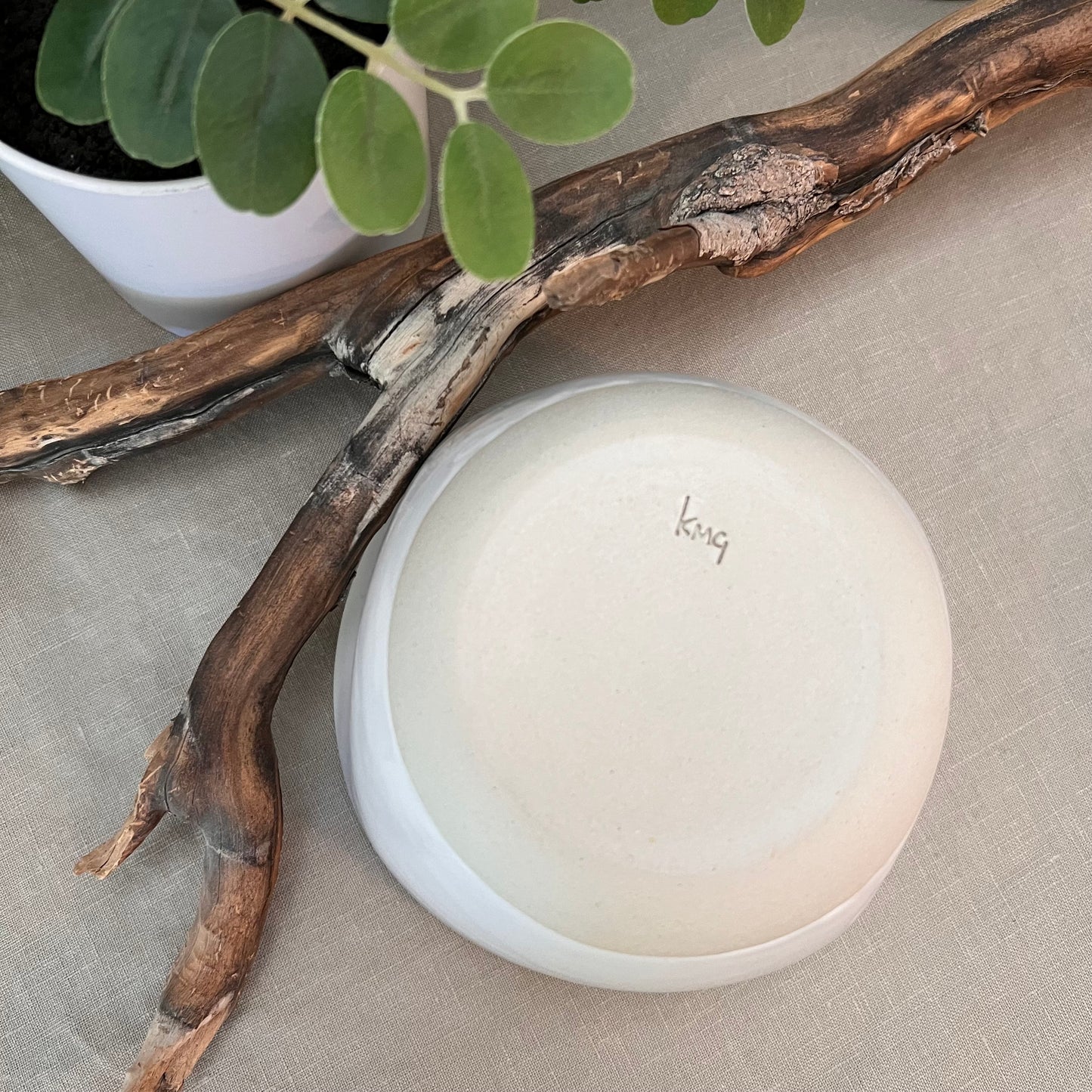 White Crumple Bowl