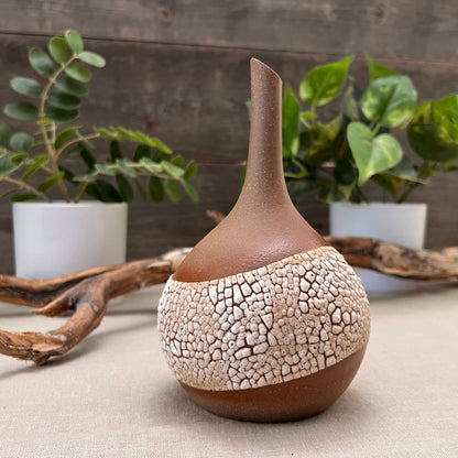 Bud Vase with White Texture