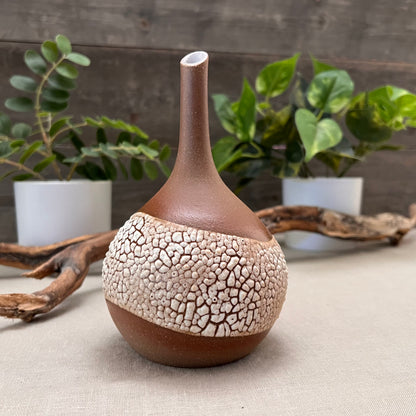 Bud Vase with White Texture