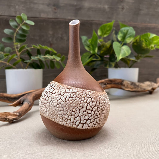 Bud Vase with White Texture