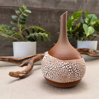 Bud Vase with White Texture