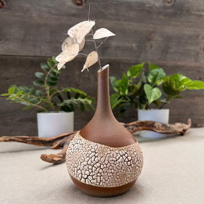 Bud Vase with White Texture