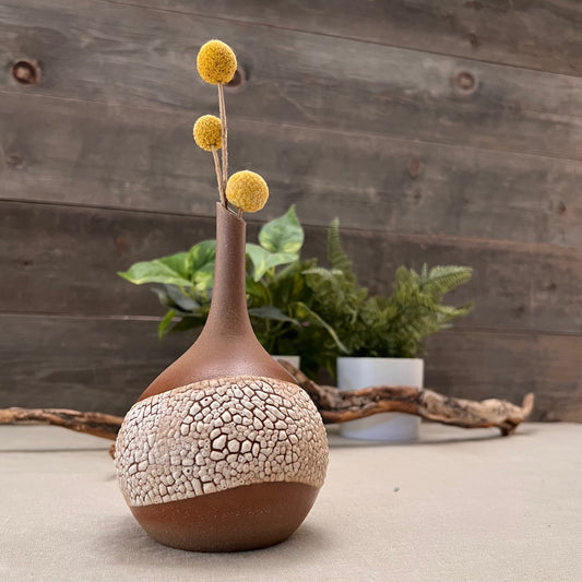 Bud Vase with White Texture