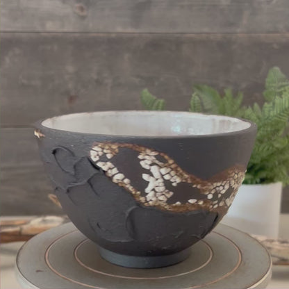 Black Textured Bowl 3
