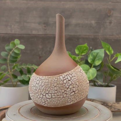 Bud Vase with White Texture