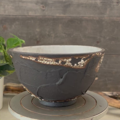 Black Textured Bowl 1