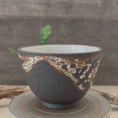 Black Textured Bowl 4
