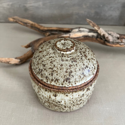 Lidded Dark Speckle Canister